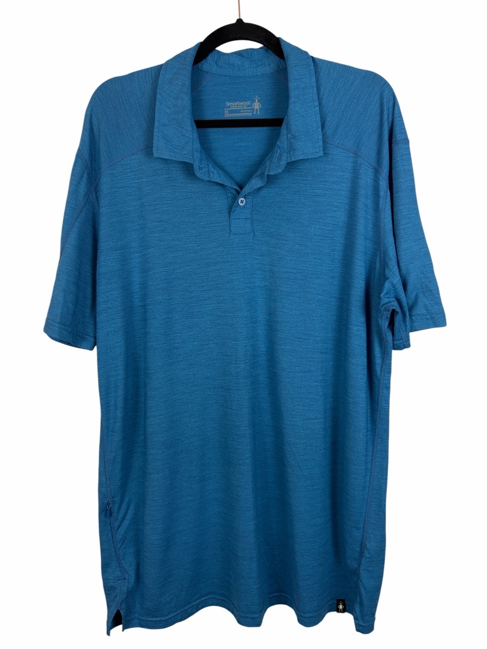 Smartwool Merino Sport 150 Polo Shirt Men’s XL Blue Merino Wool Hiking Golf